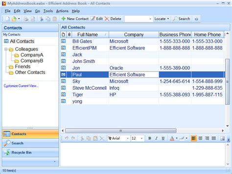 Independent download of the Portable Efficient Address Book